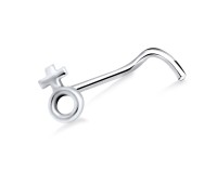 Female Symbol Silver Curved Nose Stud NSKB-785